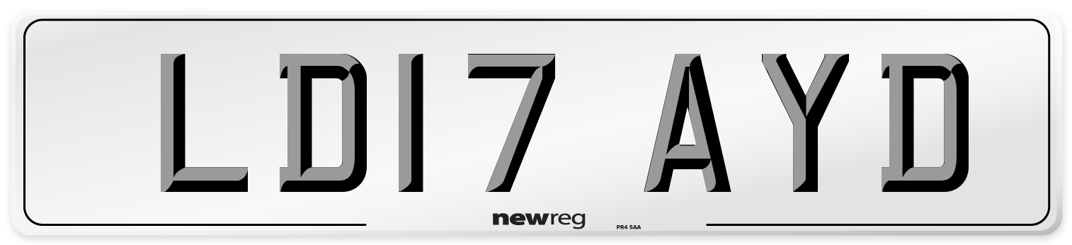 LD17 AYD Number Plate from New Reg